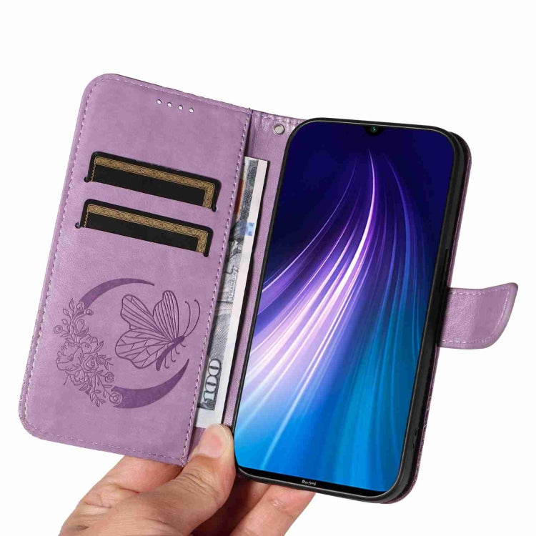 For Xiaomi Redmi Note 8 Swallowtail Butterfly Embossed Leather Phone Case