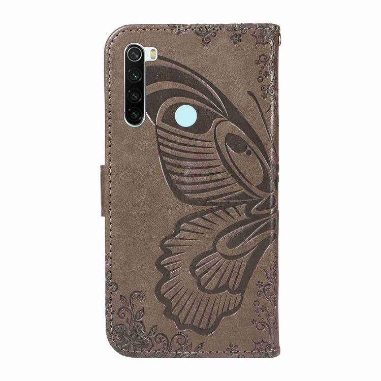 For Xiaomi Redmi Note 8 Swallowtail Butterfly Embossed Leather Phone Case