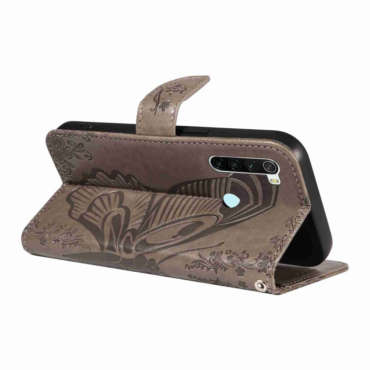 For Xiaomi Redmi Note 8 Swallowtail Butterfly Embossed Leather Phone Case