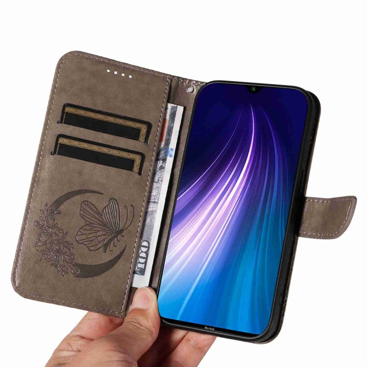 For Xiaomi Redmi Note 8 Swallowtail Butterfly Embossed Leather Phone Case