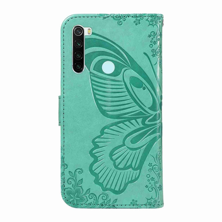 For Xiaomi Redmi Note 8 Swallowtail Butterfly Embossed Leather Phone Case