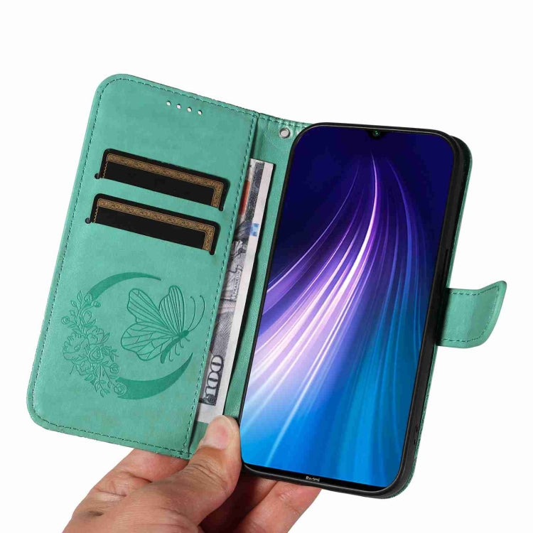 For Xiaomi Redmi Note 8 Swallowtail Butterfly Embossed Leather Phone Case