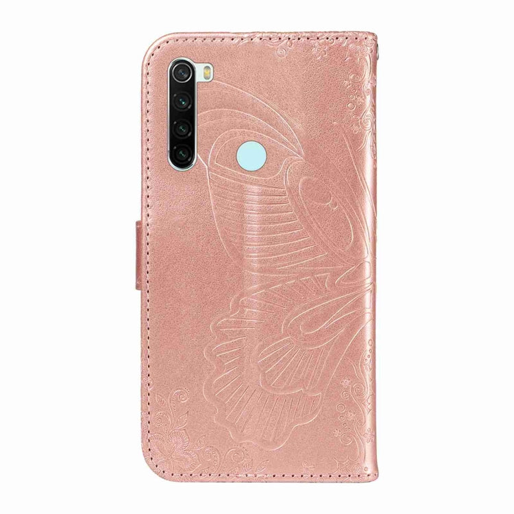 For Xiaomi Redmi Note 8 Swallowtail Butterfly Embossed Leather Phone Case