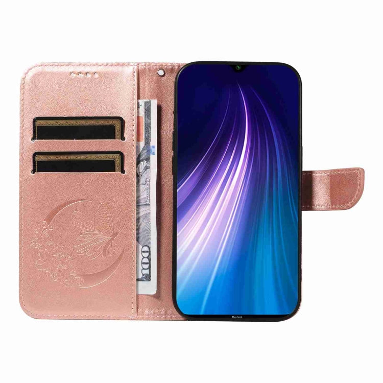 For Xiaomi Redmi Note 8 Swallowtail Butterfly Embossed Leather Phone Case