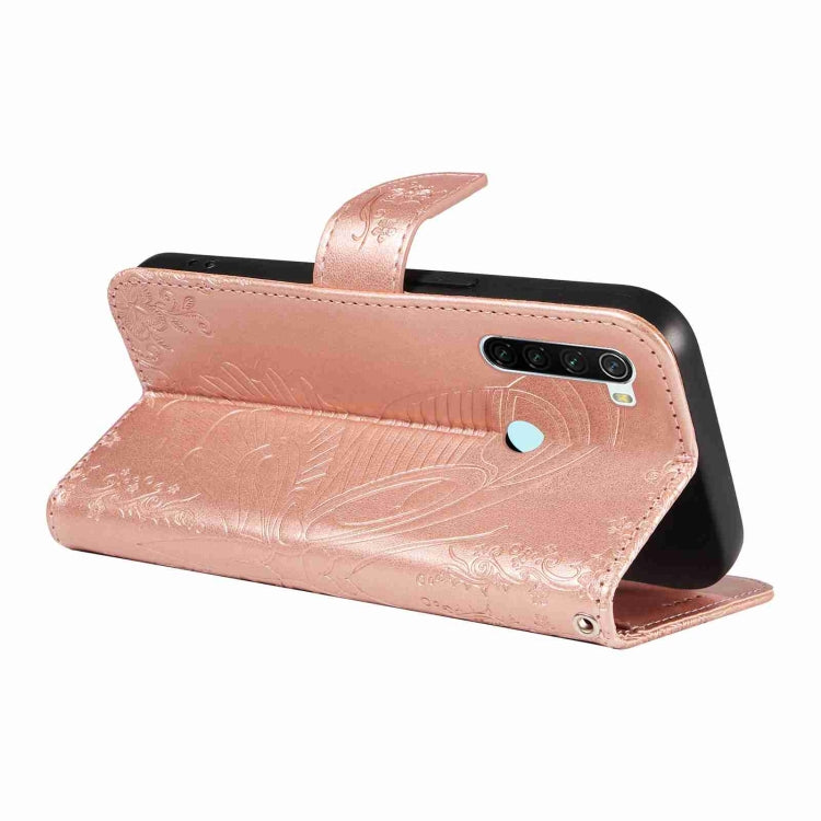 For Xiaomi Redmi Note 8 Swallowtail Butterfly Embossed Leather Phone Case