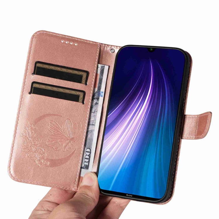 For Xiaomi Redmi Note 8 Swallowtail Butterfly Embossed Leather Phone Case