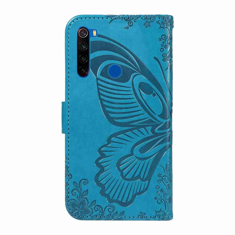 For Xiaomi Redmi Note 8T Swallowtail Butterfly Embossed Leather Phone Case
