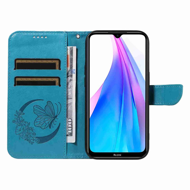 For Xiaomi Redmi Note 8T Swallowtail Butterfly Embossed Leather Phone Case