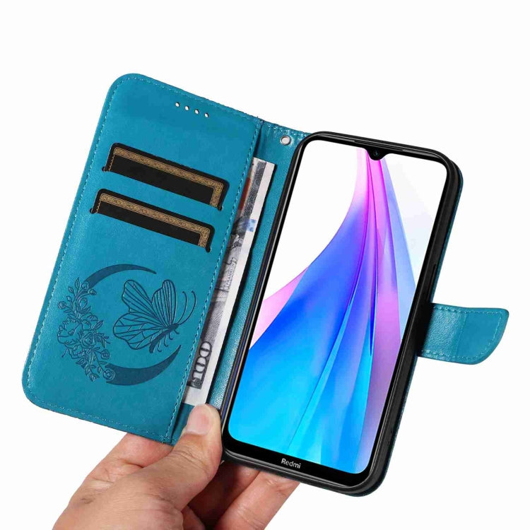 For Xiaomi Redmi Note 8T Swallowtail Butterfly Embossed Leather Phone Case