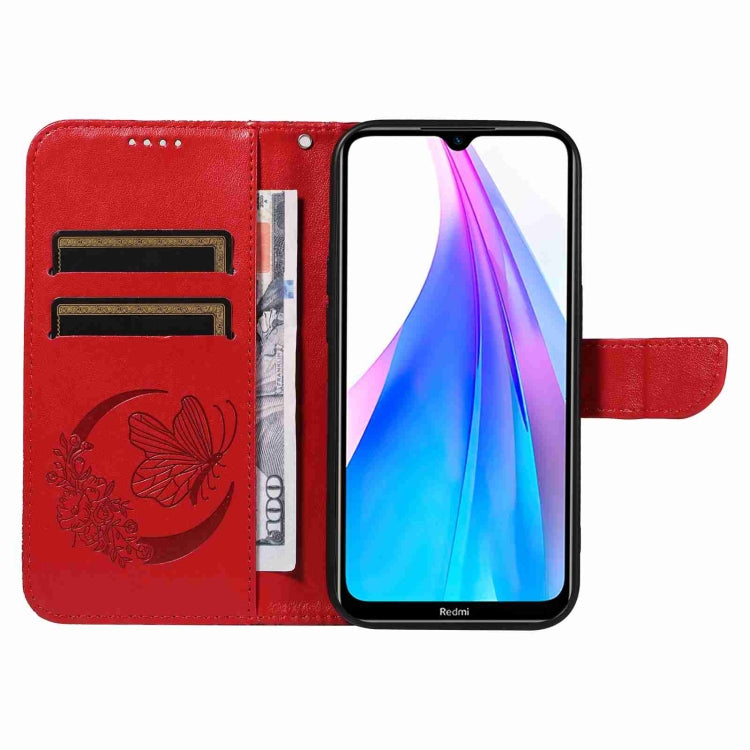 For Xiaomi Redmi Note 8T Swallowtail Butterfly Embossed Leather Phone Case