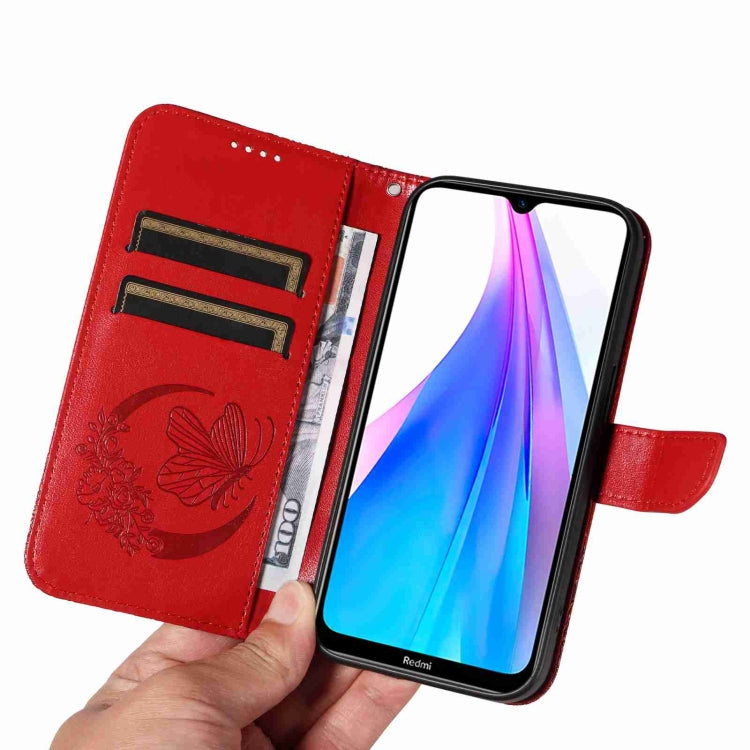 For Xiaomi Redmi Note 8T Swallowtail Butterfly Embossed Leather Phone Case