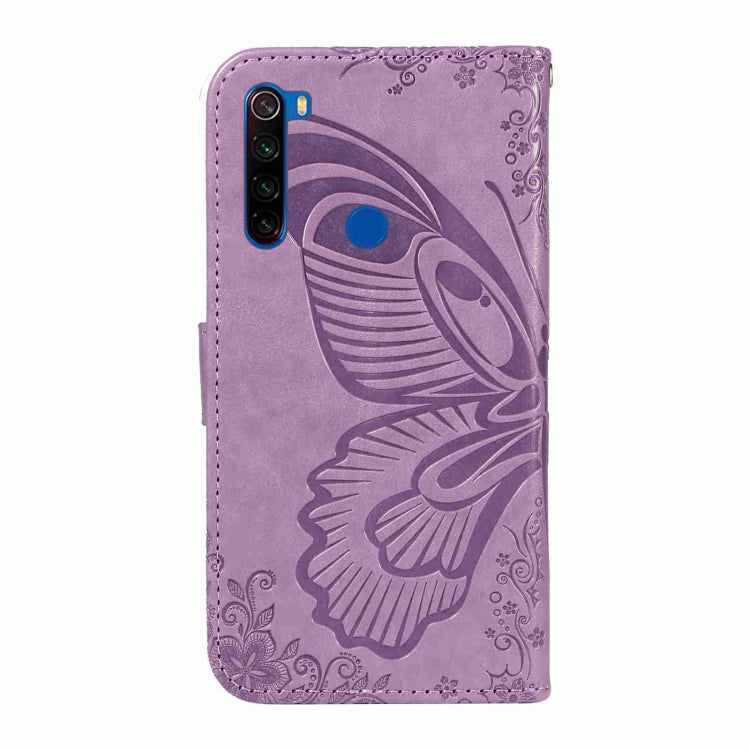For Xiaomi Redmi Note 8T Swallowtail Butterfly Embossed Leather Phone Case