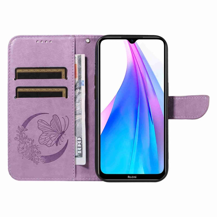For Xiaomi Redmi Note 8T Swallowtail Butterfly Embossed Leather Phone Case