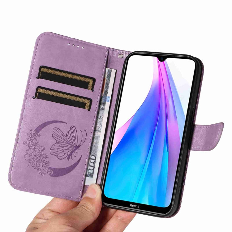 For Xiaomi Redmi Note 8T Swallowtail Butterfly Embossed Leather Phone Case