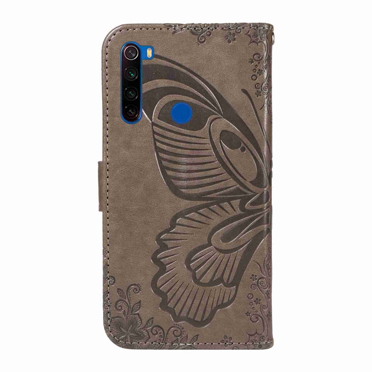 For Xiaomi Redmi Note 8T Swallowtail Butterfly Embossed Leather Phone Case