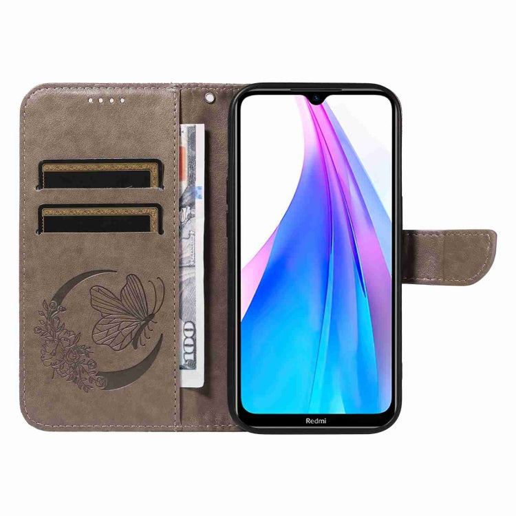 For Xiaomi Redmi Note 8T Swallowtail Butterfly Embossed Leather Phone Case