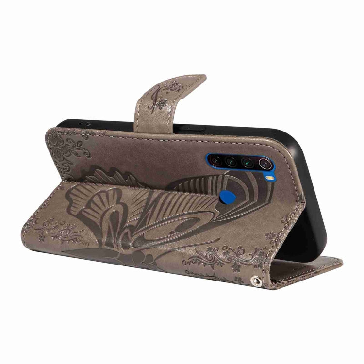 For Xiaomi Redmi Note 8T Swallowtail Butterfly Embossed Leather Phone Case