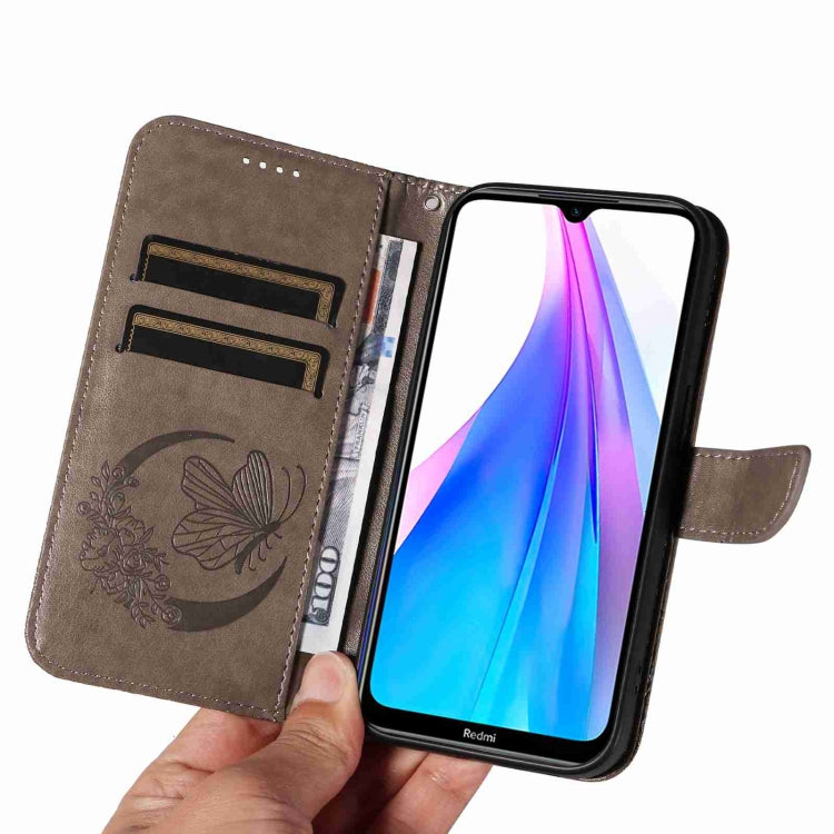 For Xiaomi Redmi Note 8T Swallowtail Butterfly Embossed Leather Phone Case