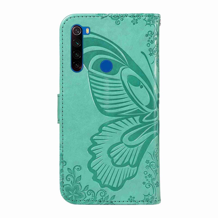 For Xiaomi Redmi Note 8T Swallowtail Butterfly Embossed Leather Phone Case