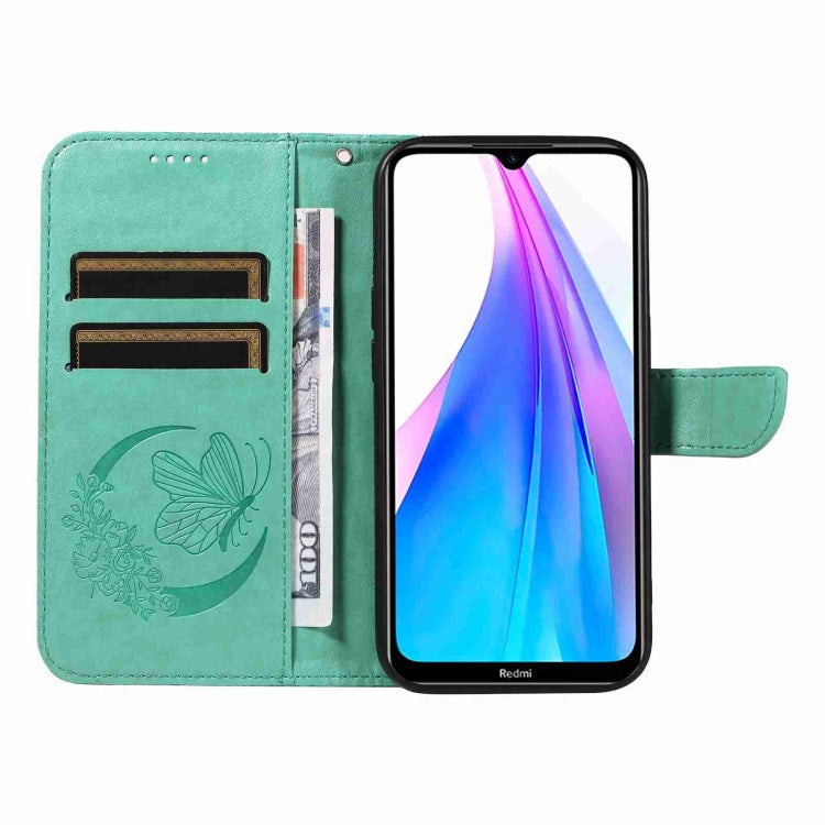 For Xiaomi Redmi Note 8T Swallowtail Butterfly Embossed Leather Phone Case