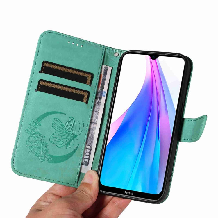 For Xiaomi Redmi Note 8T Swallowtail Butterfly Embossed Leather Phone Case
