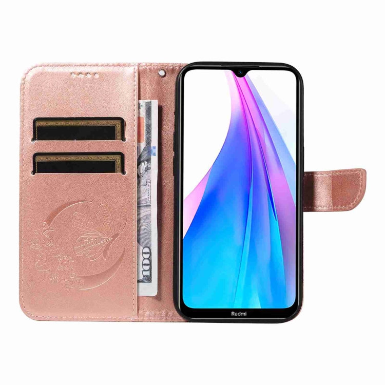 For Xiaomi Redmi Note 8T Swallowtail Butterfly Embossed Leather Phone Case