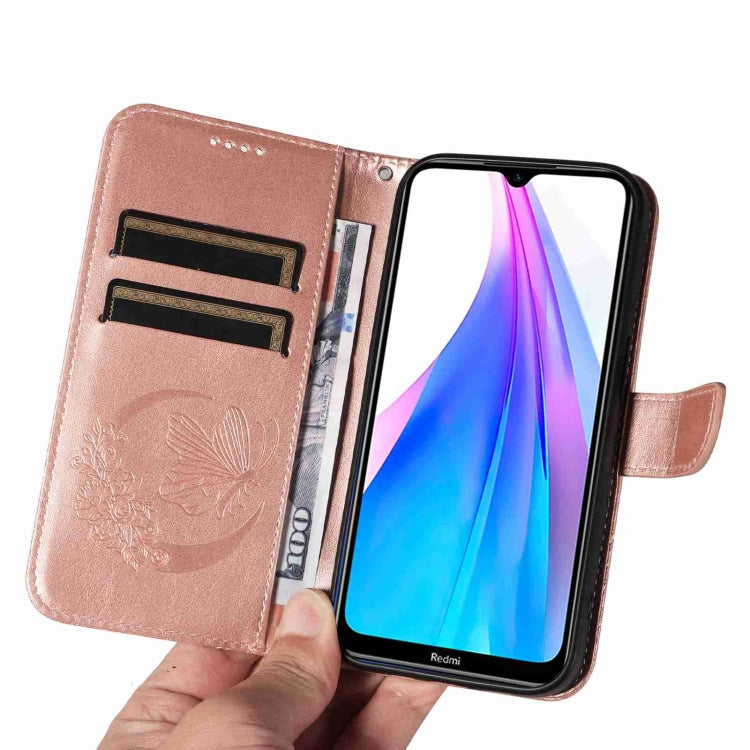 For Xiaomi Redmi Note 8T Swallowtail Butterfly Embossed Leather Phone Case