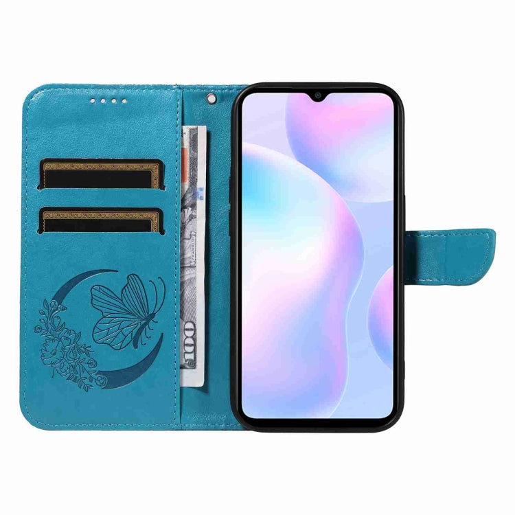 For Xiaomi Redmi 9A Swallowtail Butterfly Embossed Leather Phone Case