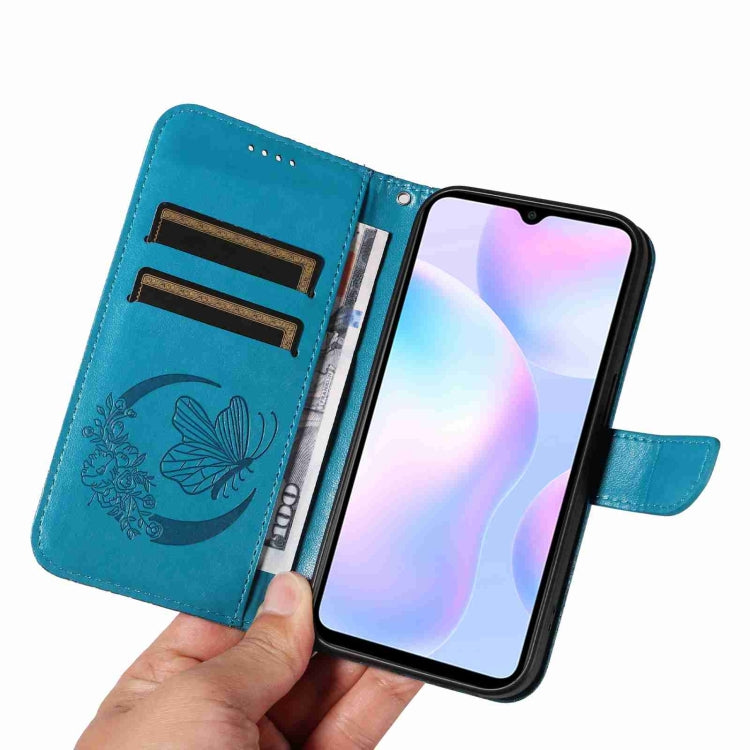 For Xiaomi Redmi 9A Swallowtail Butterfly Embossed Leather Phone Case