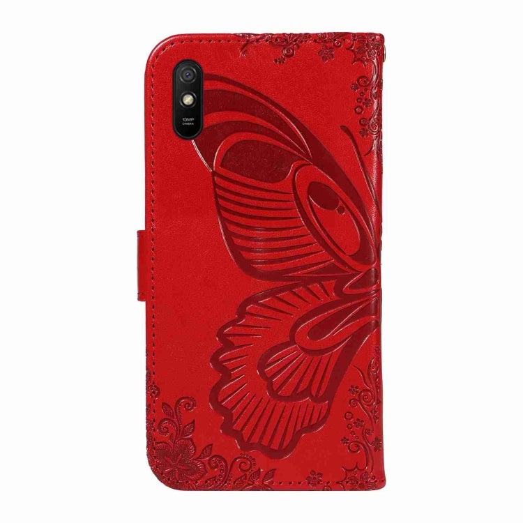 For Xiaomi Redmi 9A Swallowtail Butterfly Embossed Leather Phone Case