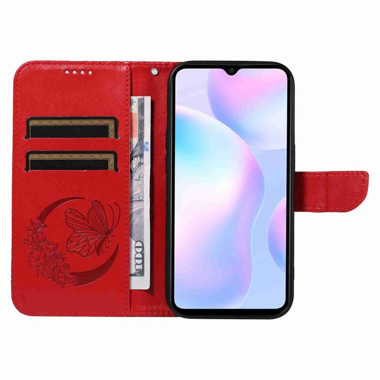 For Xiaomi Redmi 9A Swallowtail Butterfly Embossed Leather Phone Case
