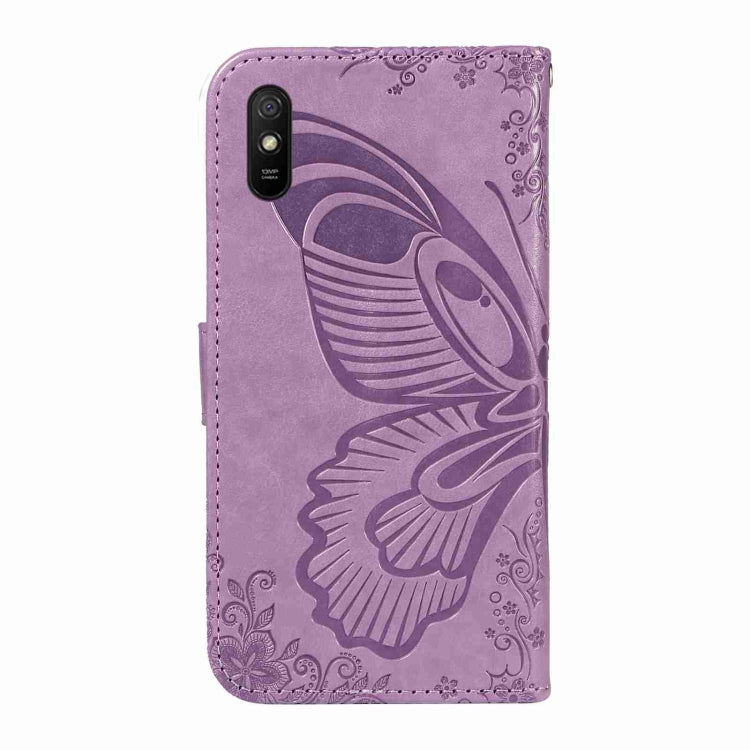For Xiaomi Redmi 9A Swallowtail Butterfly Embossed Leather Phone Case