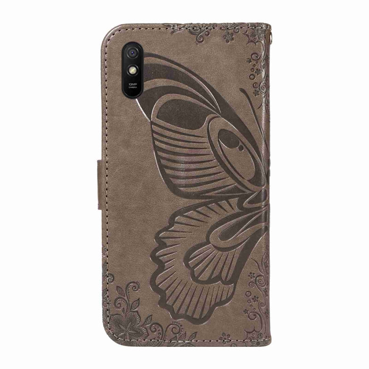 For Xiaomi Redmi 9A Swallowtail Butterfly Embossed Leather Phone Case