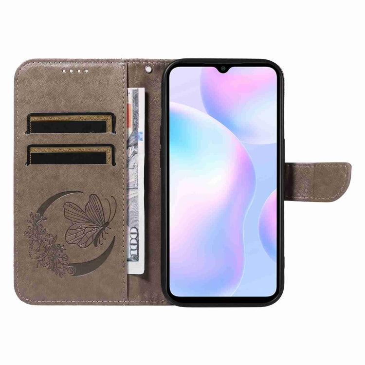 For Xiaomi Redmi 9A Swallowtail Butterfly Embossed Leather Phone Case