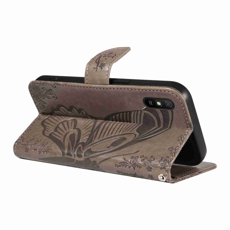 For Xiaomi Redmi 9A Swallowtail Butterfly Embossed Leather Phone Case