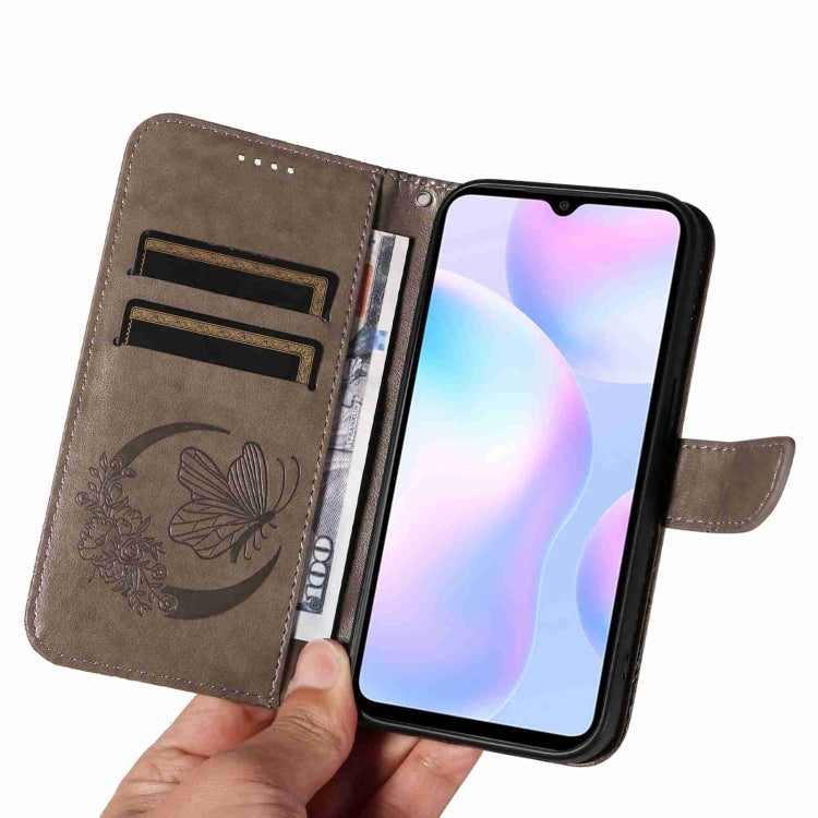 For Xiaomi Redmi 9A Swallowtail Butterfly Embossed Leather Phone Case
