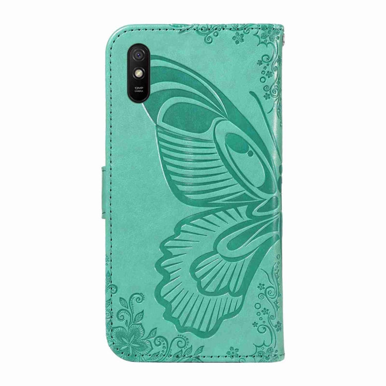 For Xiaomi Redmi 9A Swallowtail Butterfly Embossed Leather Phone Case