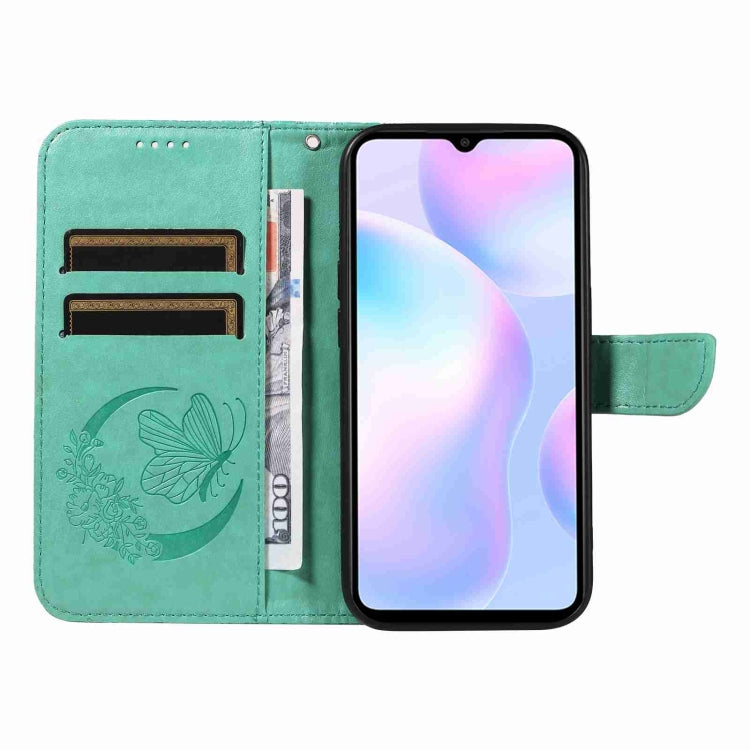 For Xiaomi Redmi 9A Swallowtail Butterfly Embossed Leather Phone Case