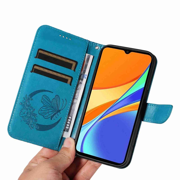For Xiaomi Redmi 9C Swallowtail Butterfly Embossed Leather Phone Case