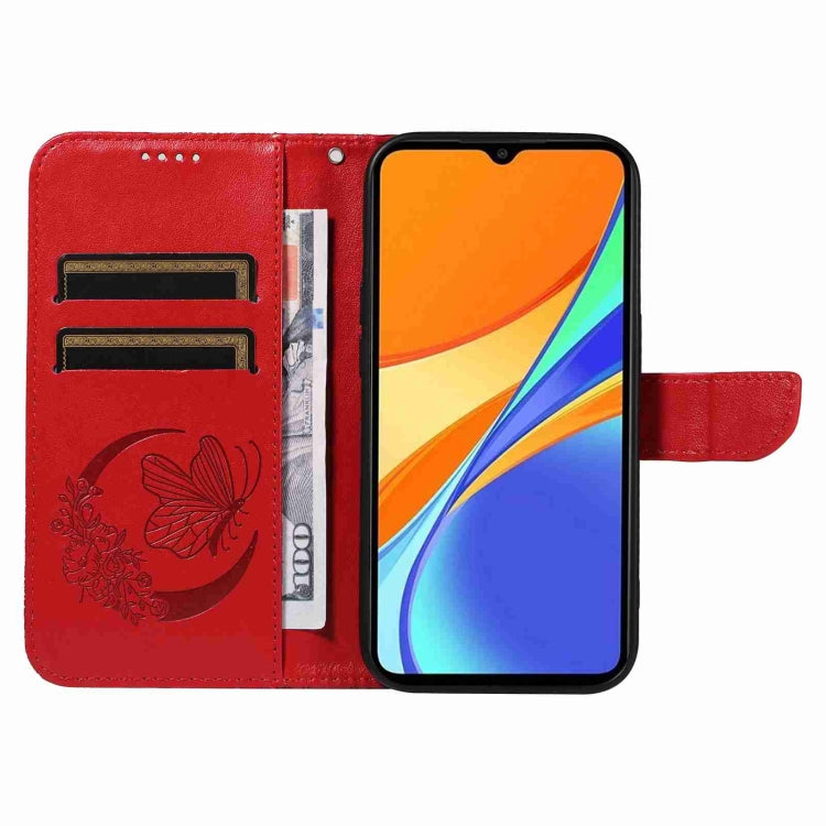 For Xiaomi Redmi 9C Swallowtail Butterfly Embossed Leather Phone Case
