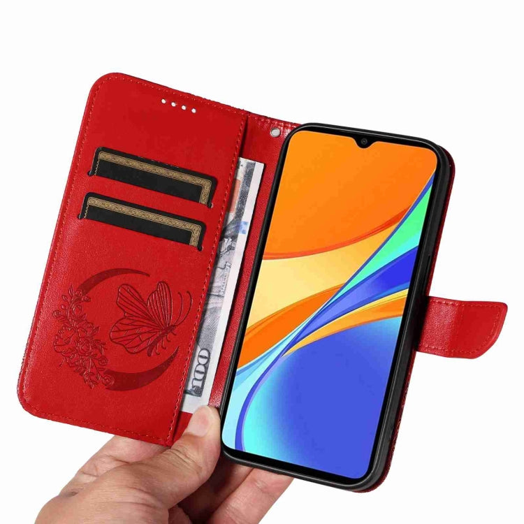 For Xiaomi Redmi 9C Swallowtail Butterfly Embossed Leather Phone Case