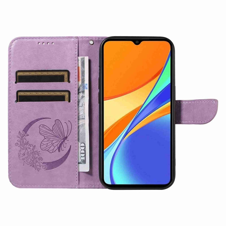 For Xiaomi Redmi 9C Swallowtail Butterfly Embossed Leather Phone Case
