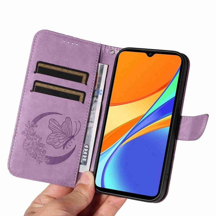 For Xiaomi Redmi 9C Swallowtail Butterfly Embossed Leather Phone Case