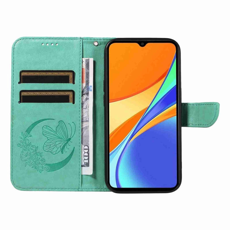 For Xiaomi Redmi 9C Swallowtail Butterfly Embossed Leather Phone Case