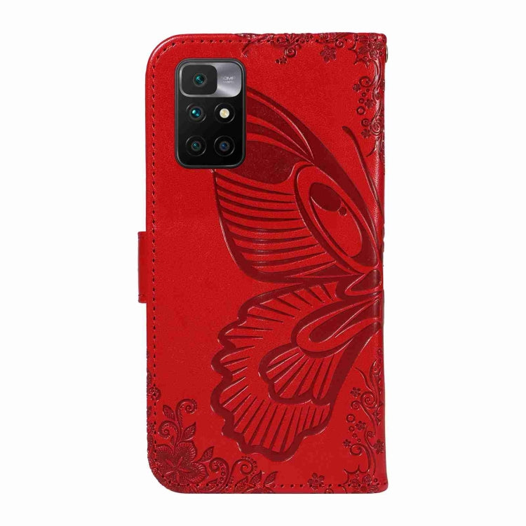 For Xiaomi Redmi 10 4G / 10 Prime Swallowtail Butterfly Embossed Leather Phone Case