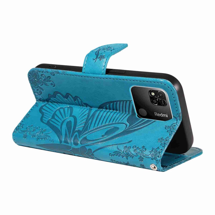 For Xiaomi Redmi 10A Swallowtail Butterfly Embossed Leather Phone Case