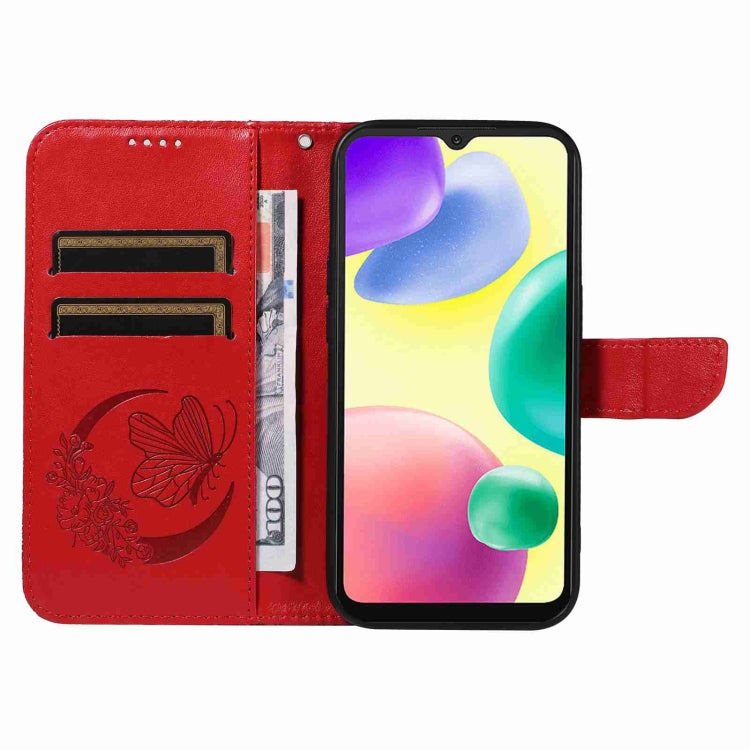 For Xiaomi Redmi 10A Swallowtail Butterfly Embossed Leather Phone Case