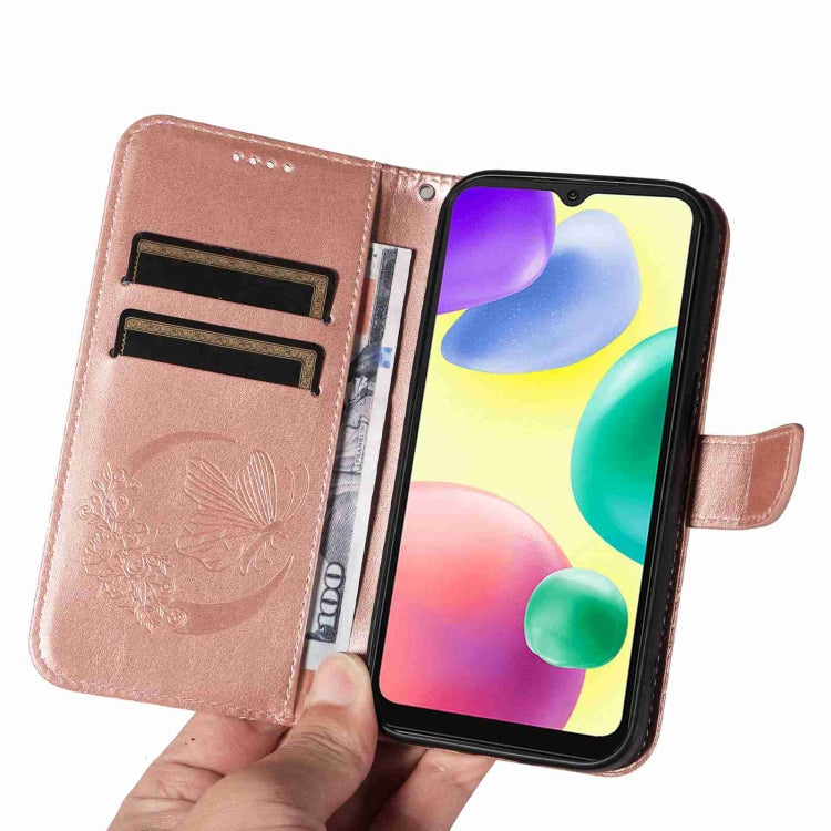 For Xiaomi Redmi 10A Swallowtail Butterfly Embossed Leather Phone Case