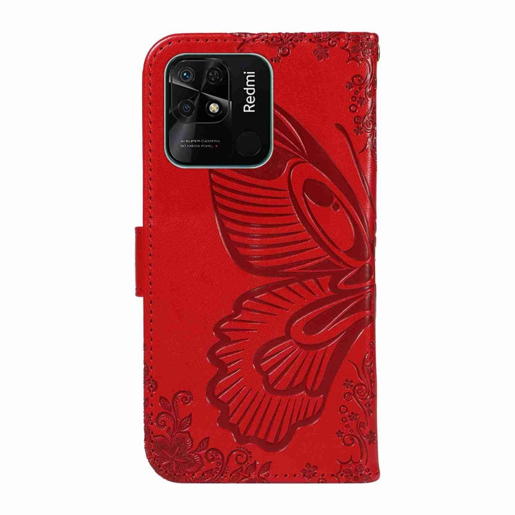 For Xiaomi Redmi 10C Swallowtail Butterfly Embossed Leather Phone Case