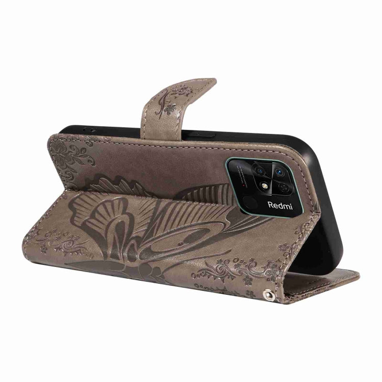 For Xiaomi Redmi 10C Swallowtail Butterfly Embossed Leather Phone Case